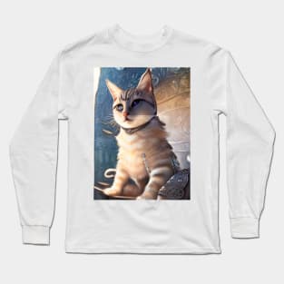 Silver armor knight cat: Joana Long Sleeve T-Shirt